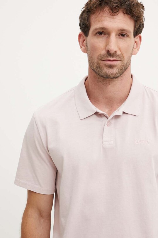 Levi's polo bawełniane A6735 różowy AW24