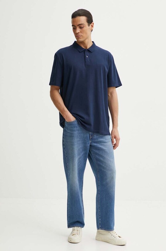 Bombažen polo Levi's A6735 modra AW24