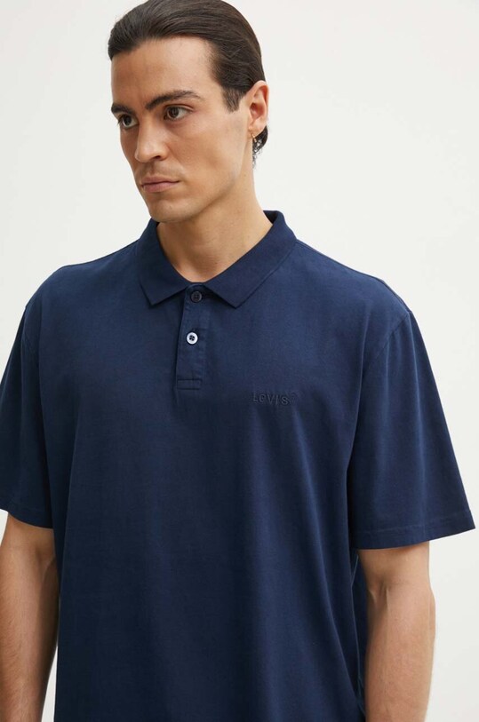 Bombažen polo Levi's modra A6735