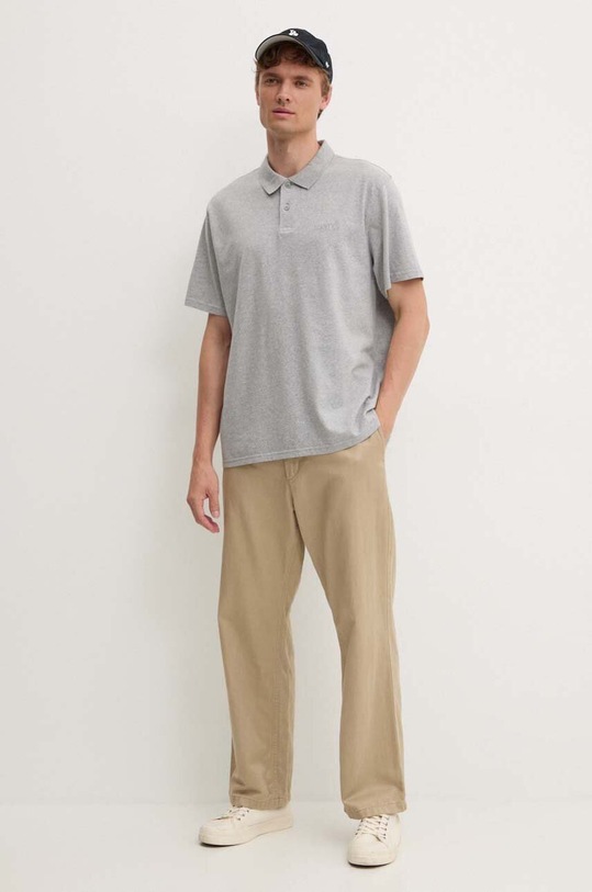 Bavlněné polo tričko Levi's A6735 šedá AW24