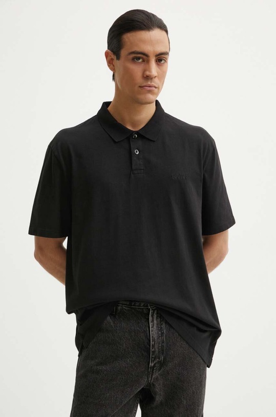 Levi's polo bawełniane bawełna czarny A6735