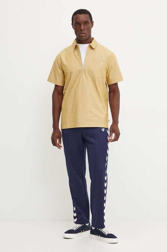 Puma cotton polo shirt MMQ 626642 beige AW24