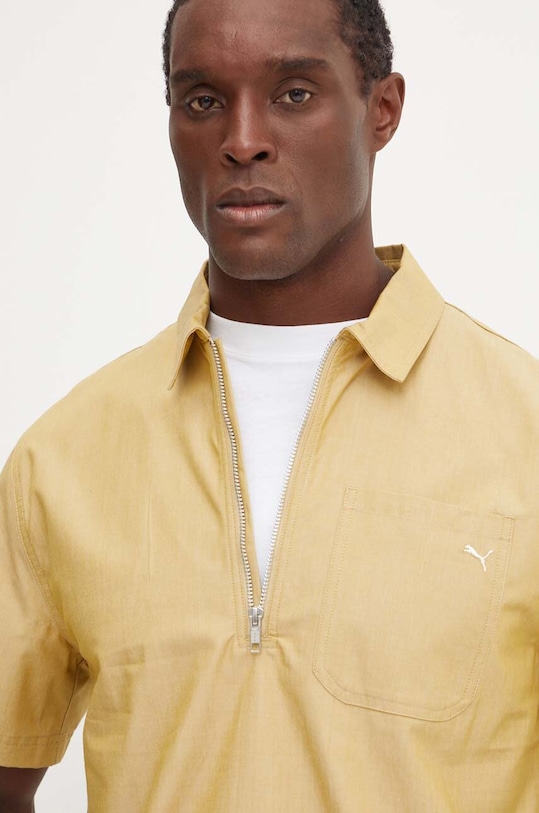 Bavlnené polo tričko Puma MMQ béžová 626642