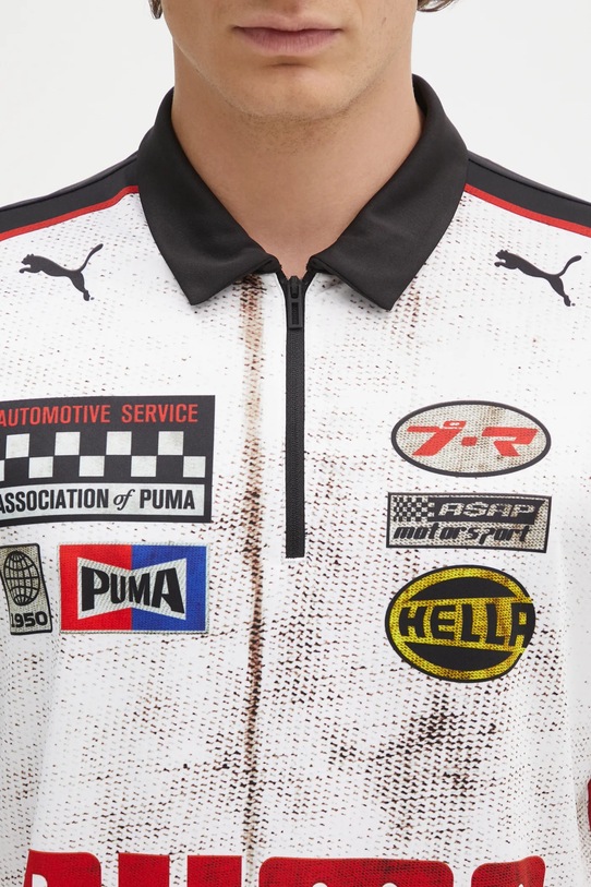 Puma polo shirt PUMA X A$AP ROCKY Team Zip Polo 631046 white