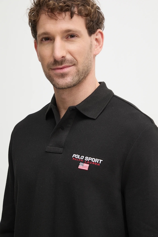 Polo Ralph Lauren longsleeve bawełniany czarny 710961618