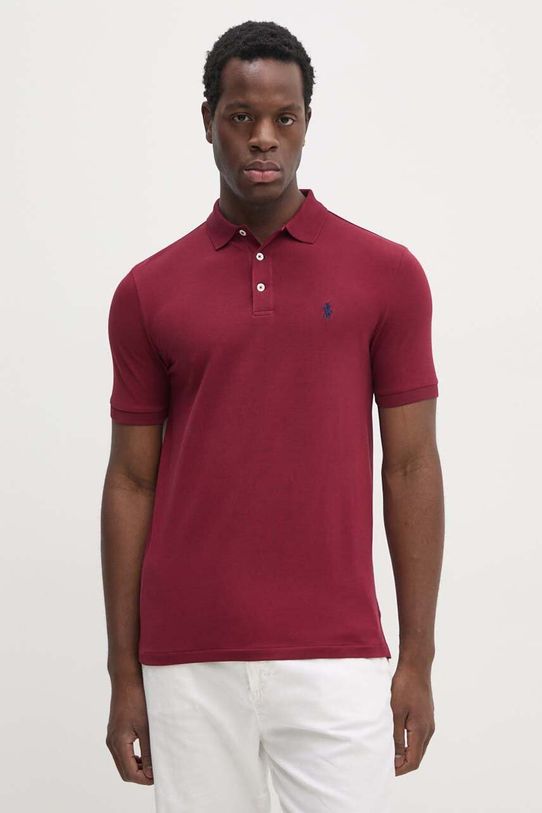 Polo Ralph Lauren polo shirt with elastane maroon 710941439