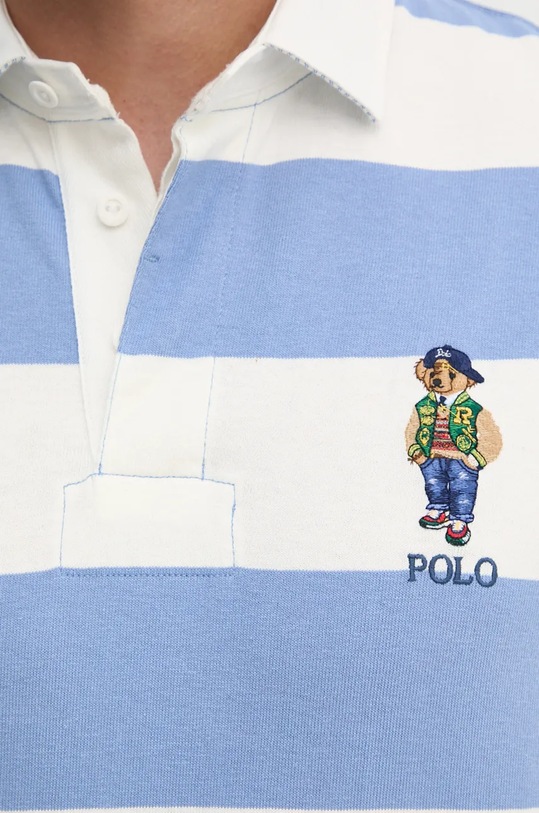 Bavlněné tričko s dlouhým rukávem Polo Ralph Lauren 710952913 modrá