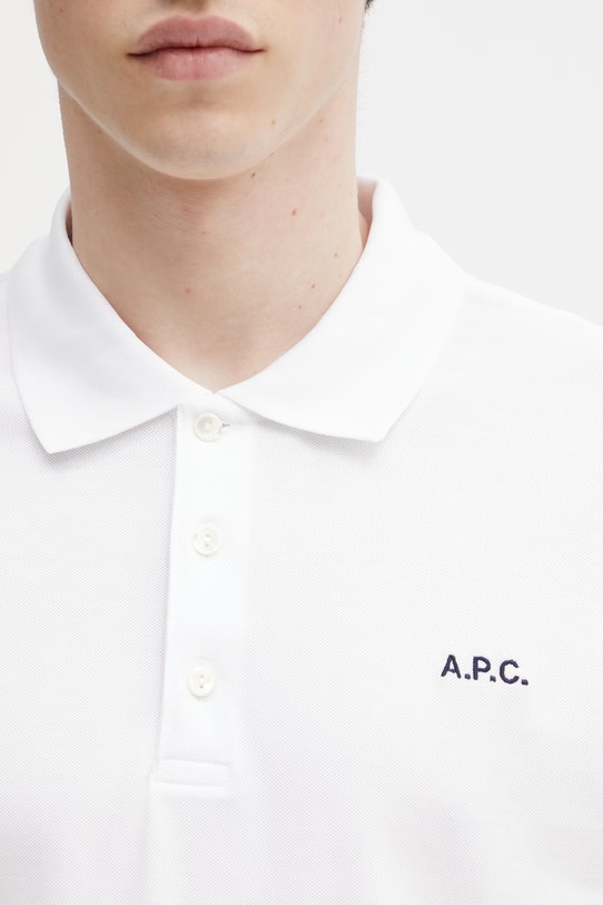 A.P.C. поло для мужчин из хлопка polo standard GOTS белый COGWZ.H26342