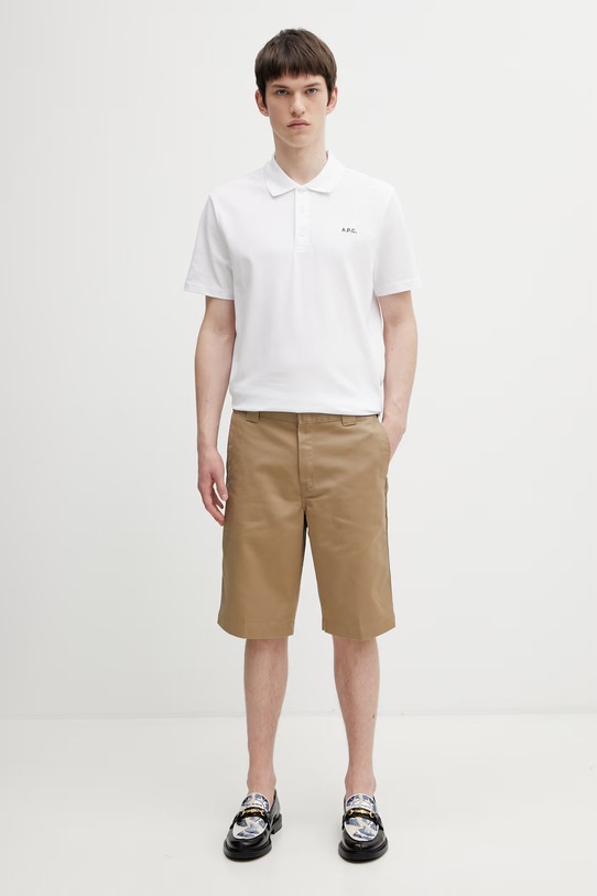 A.P.C. поло для мужчин из хлопка polo standard GOTS COGWZ.H26342 белый