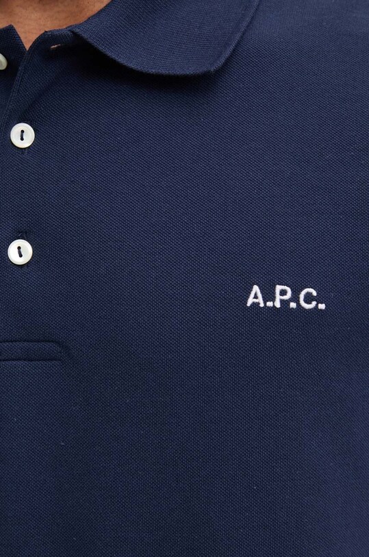 A.P.C. polo bawełniane polo standard GOTS COGWZ.H26342 granatowy