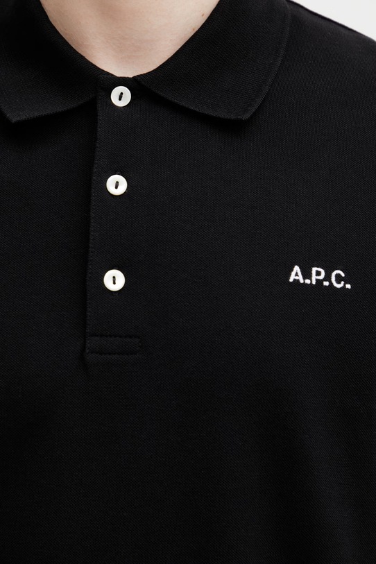 Bavlněné polo tričko A.P.C. polo standard GOTS černá COGWZ.H26342