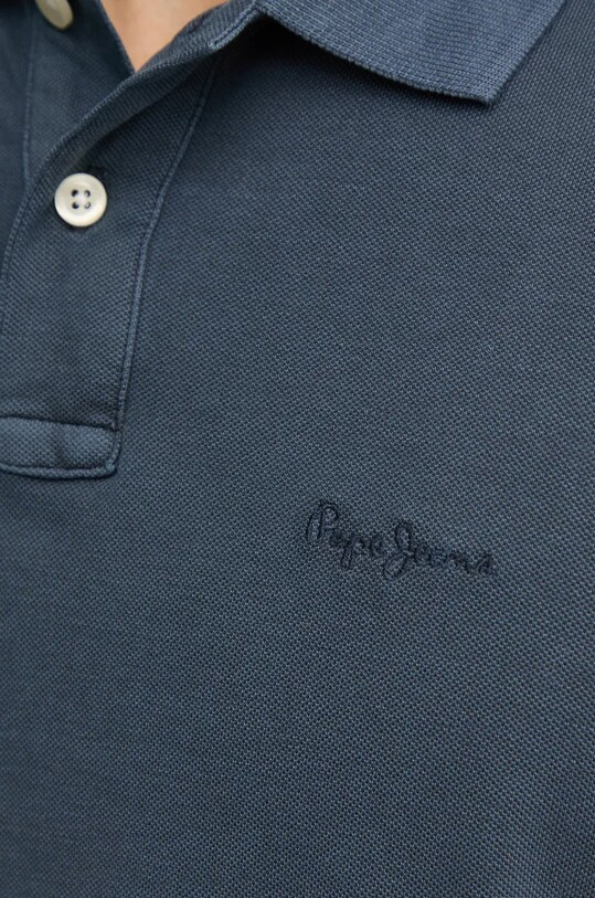Бавовняний лонгслів Pepe Jeans NEW OLIVER GD LS PM542213 блакитний