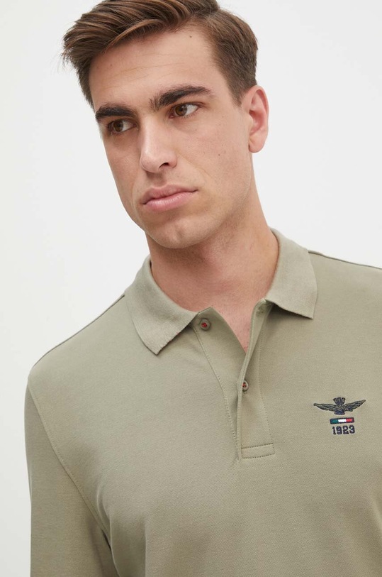 Aeronautica Militare camicia a maniche lunghe slim verde PO1803P191