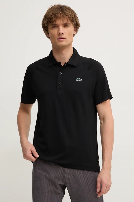 Тениска с яка Lacoste стандартна черен DH3201