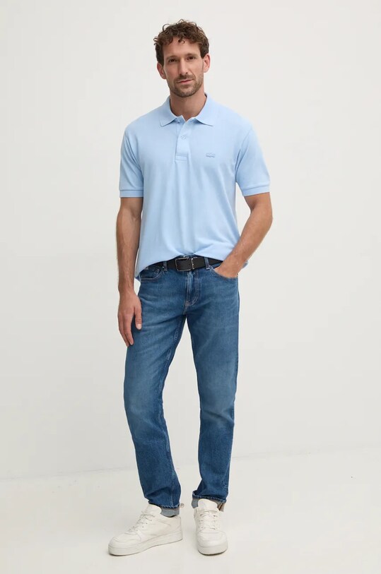 Lacoste polo de bumbac PH2857 albastru AW24