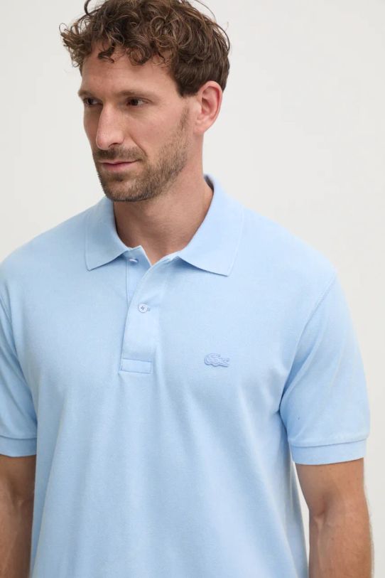 Lacoste polo bawełniane niebieski PH2857