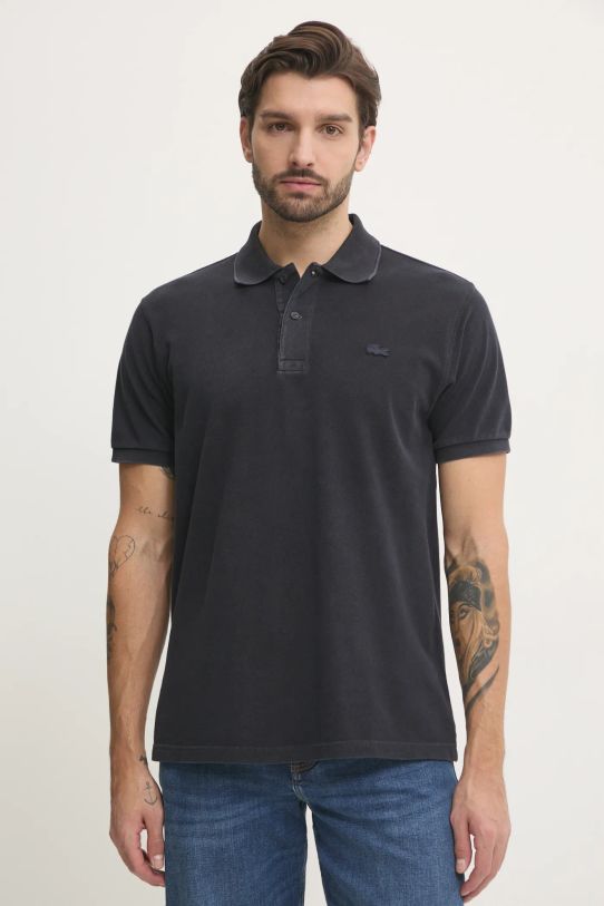 Lacoste polo bawełniane bawełna czarny PH2857