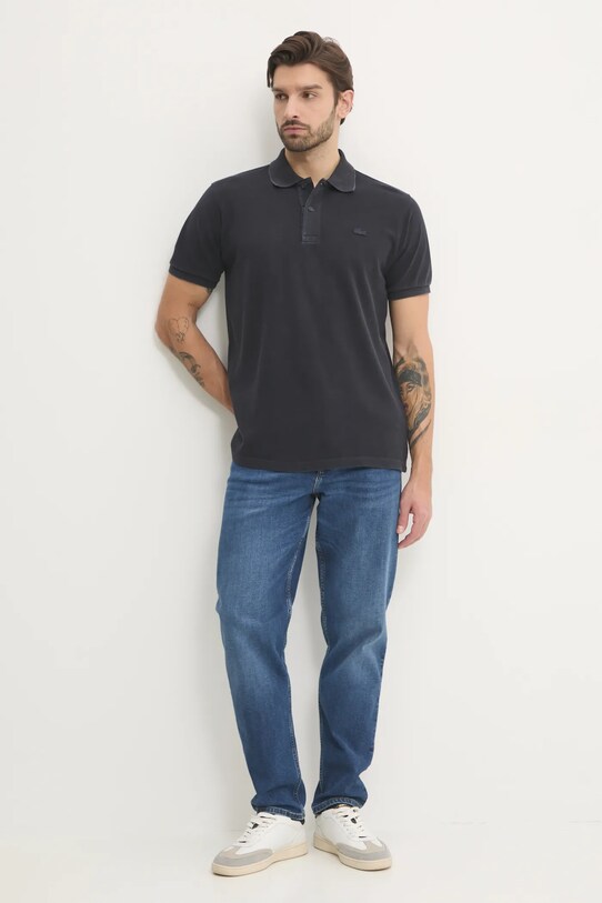 Lacoste polo bawełniane PH2857 czarny AW24
