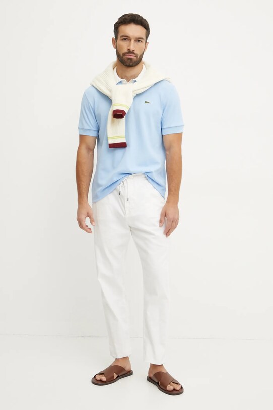 Lacoste polo de bumbac PH3760 albastru AW24