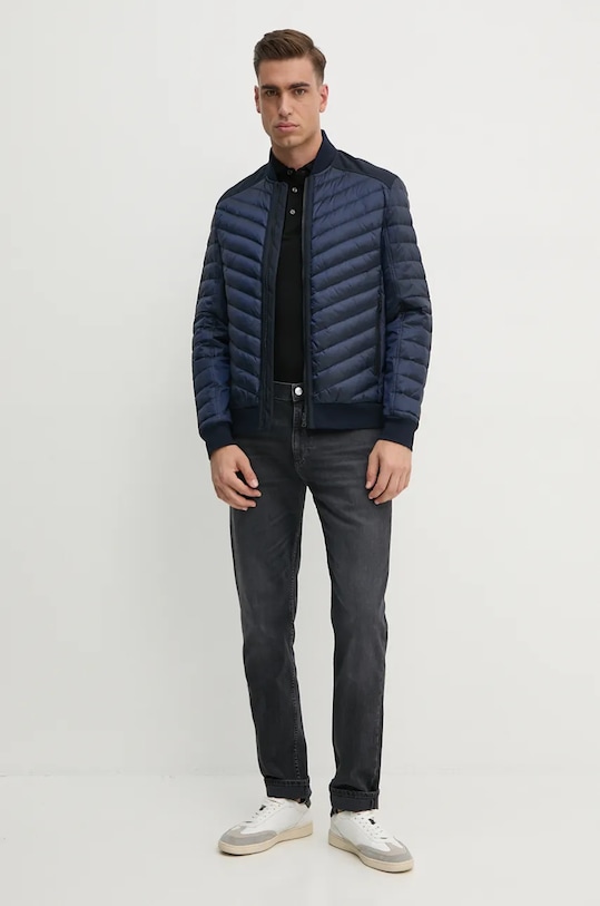 BOSS longsleeve z domieszką wełny 50524320 czarny AW24