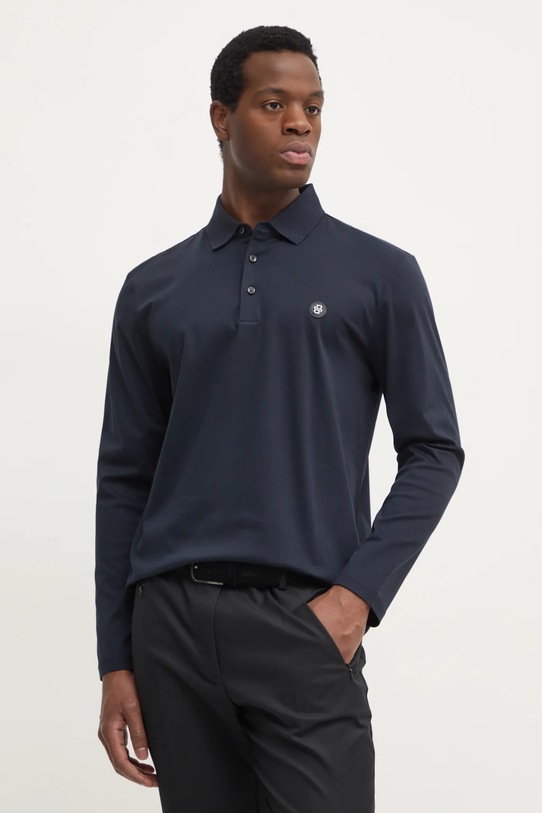 BOSS longsleeve bawełniany regular granatowy 50523917