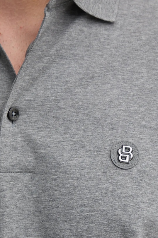 Памучна блуза с дълги ръкави BOSS 50523917 сив