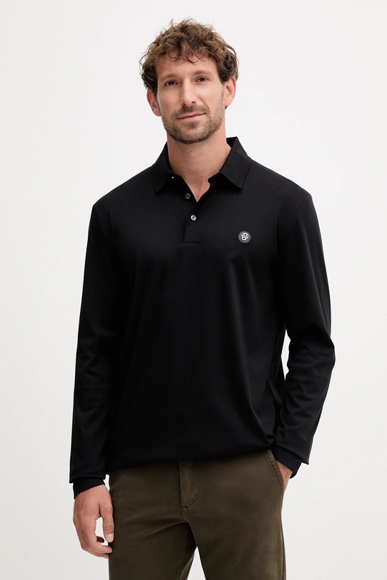BOSS longsleeve bawełniany regular czarny 50523917