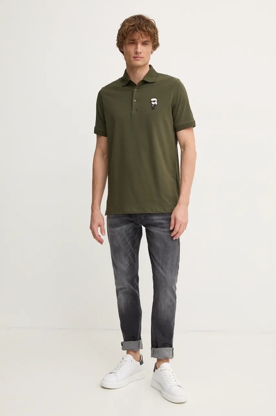 Karl Lagerfeld tricou polo 544221.745022 verde AW24