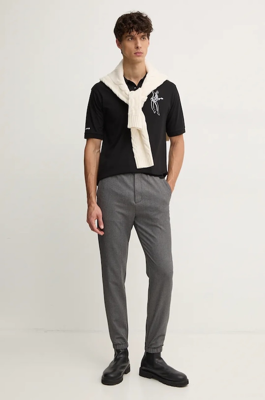 Bavlněné polo tričko Karl Lagerfeld 544225.745442 černá AW24