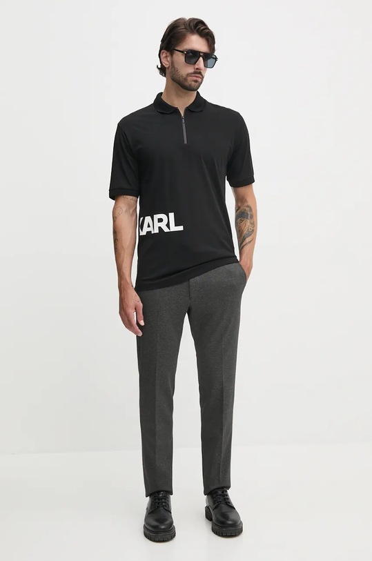 Karl Lagerfeld polo de bumbac 544225.745440 negru AW24
