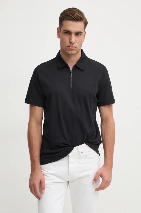 Michael Kors polo de bumbac regular negru CF452D6DW9