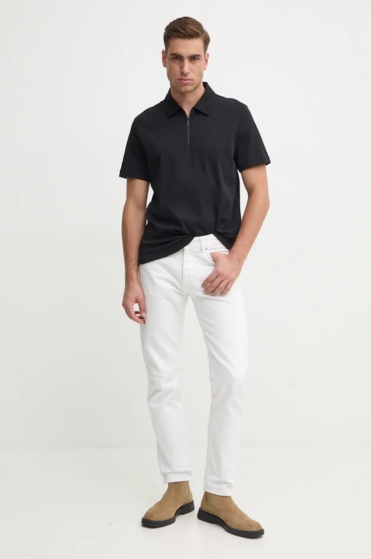 Michael Kors polo de bumbac CF452D6DW9 negru AW24