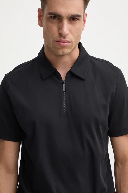 Michael Kors polo de bumbac negru CF452D6DW9