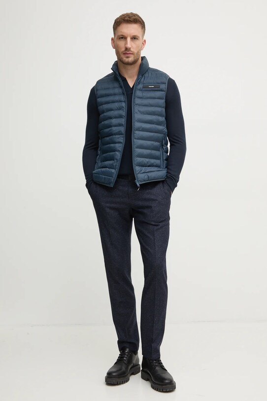 Вълнен пуловер Sisley 11BAS300J тъмносин AW24