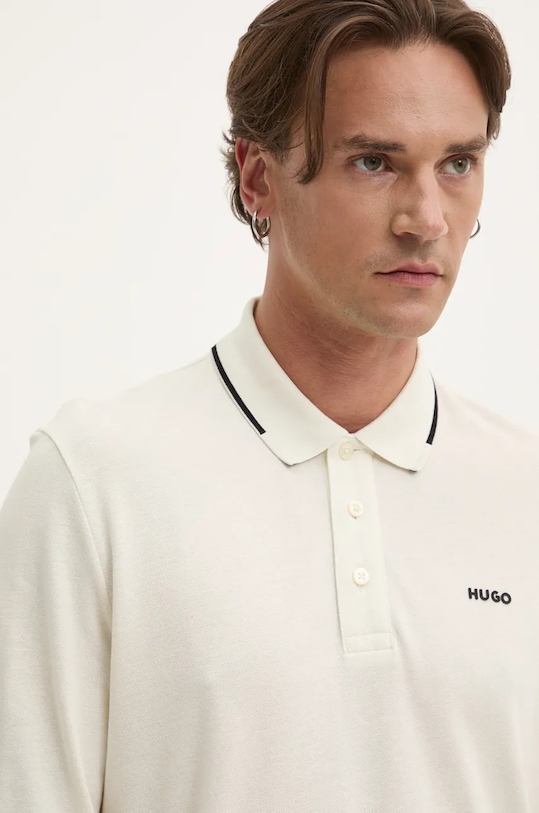 Odzież HUGO longsleeve bawełniany 50525864 beżowy