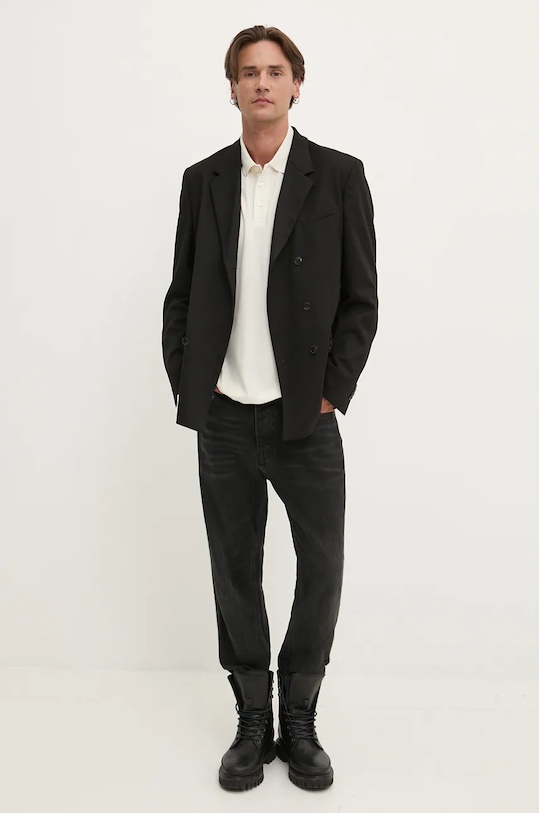 HUGO longsleeve bawełniany 50525864 beżowy