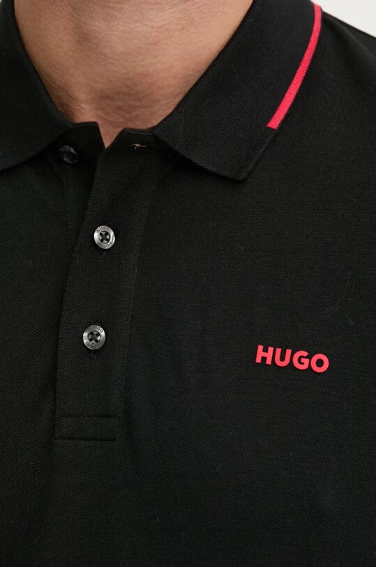 Бавовняний лонгслів HUGO 50525864 чорний