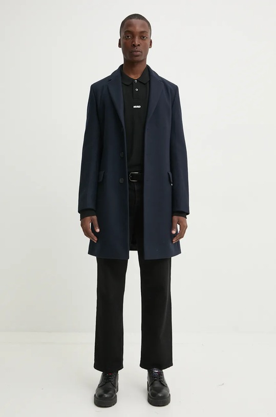 HUGO longsleeve din bumbac 50528358 negru AW24