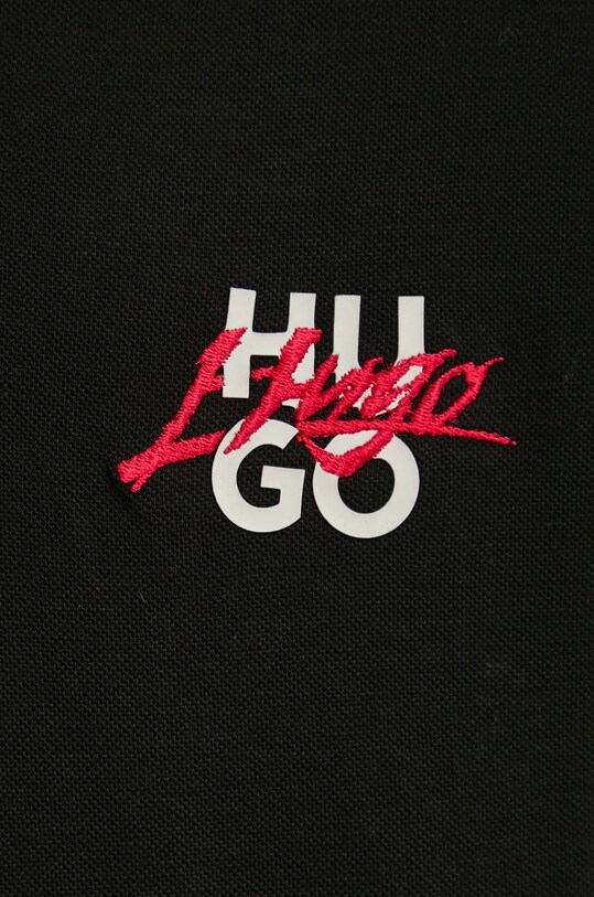 Бавовняне поло HUGO 50533657 чорний