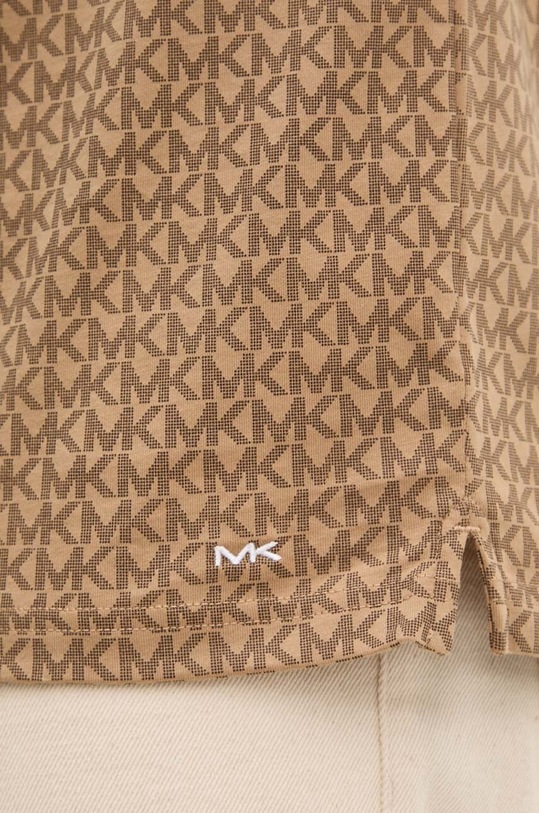 Michael Kors polo bawełniane CT452AQ5KS brązowy