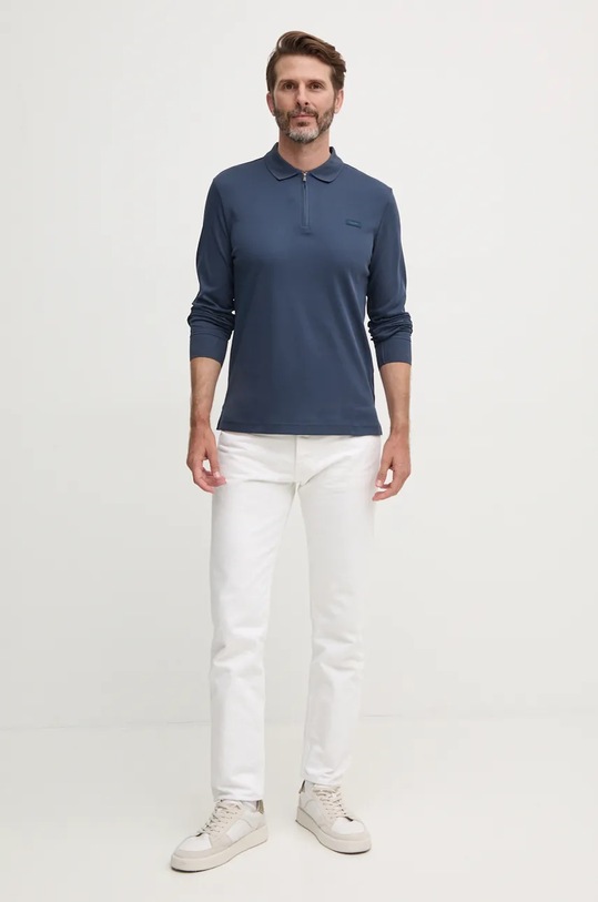 Calvin Klein longsleeve din bumbac K10K113586 albastru AW24
