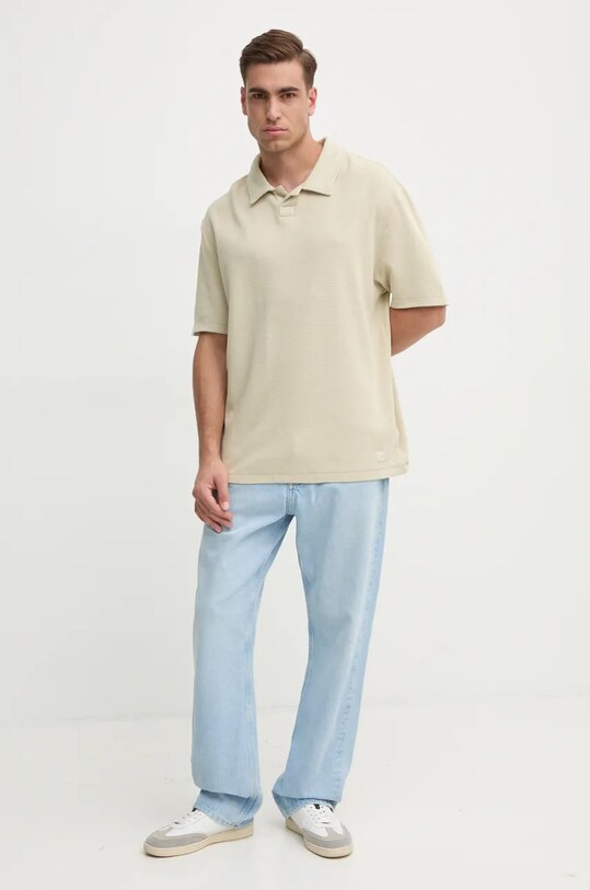 Бавовняне поло Calvin Klein Jeans J30J326688 бежевий AW24