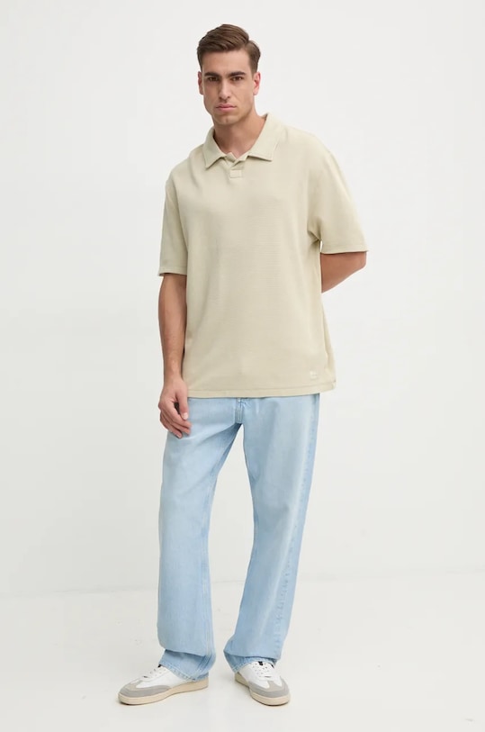 Хлопковое поло Calvin Klein Jeans J30J326688 бежевый AW24