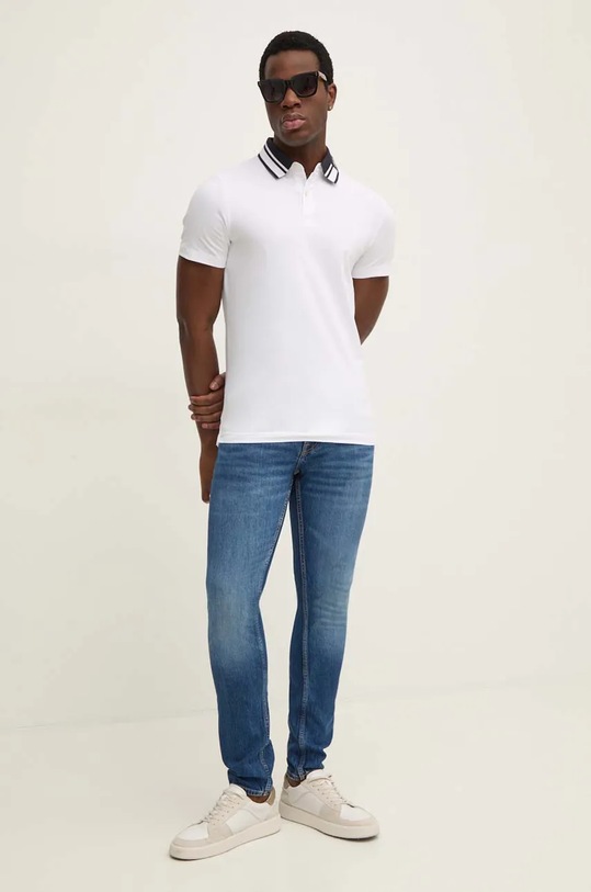 Guess tricou polo NOLAN M4BP66.J1314 alb NC24