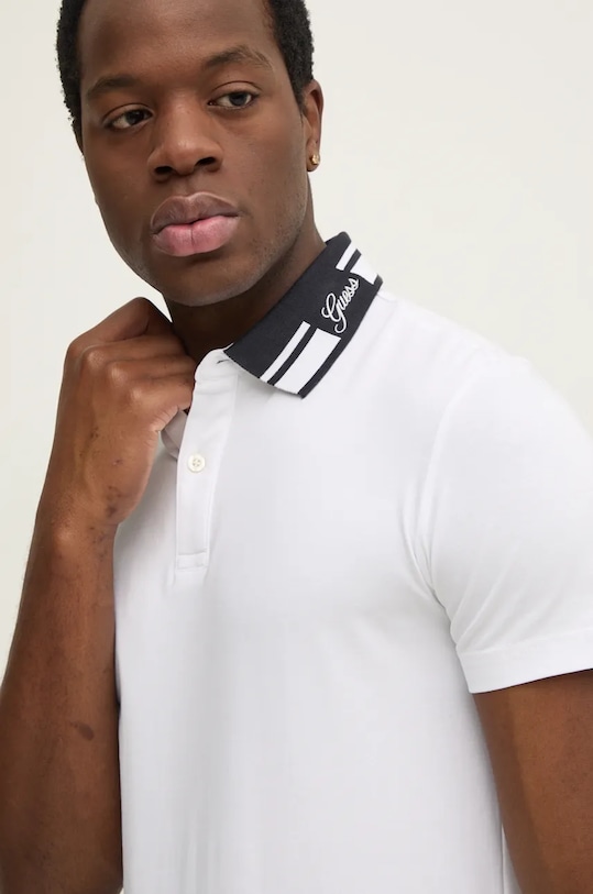 Guess tricou polo NOLAN alb M4BP66.J1314