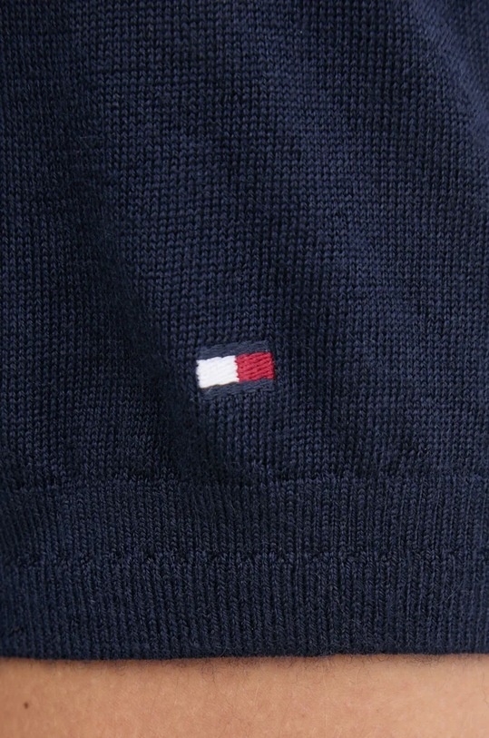 Вовняне поло Tommy Hilfiger MW0MW36538 темно-синій