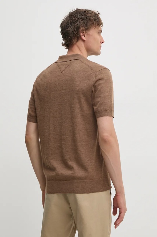 Odzież Tommy Hilfiger polo wełniane MW0MW36538 brązowy