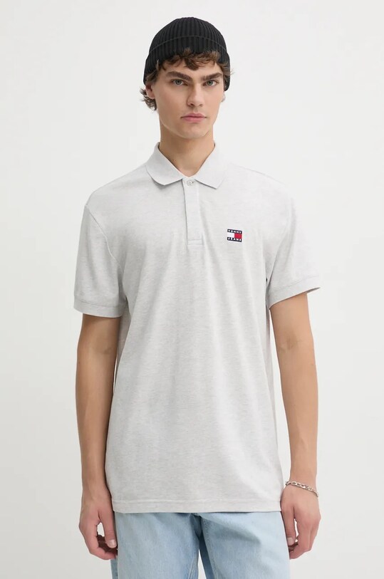 Tommy Jeans polo de bumbac uni gri DM0DM19622