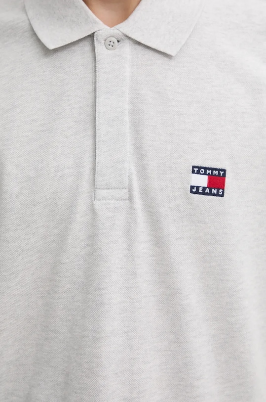 Бавовняне поло Tommy Jeans DM0DM19622 сірий