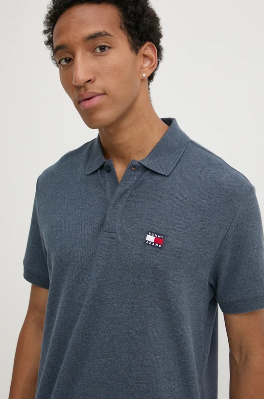 Bavlněné polo tričko Tommy Jeans modrá DM0DM19622